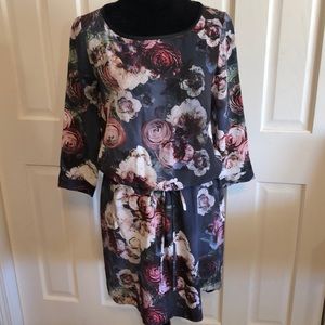 Club Monaco Silk Rose Pattern Dress